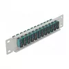 Patch panel de fibra ótica DeLOCK 10 polegadas 12 portas SC duplex aqua 1U cinzento