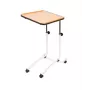 Mesa de cabeceira Mobilex BRAK design compacto com arrumação, tampo retangular, 4 rodas com travão, altura 61–87 cm, 540×410 mm