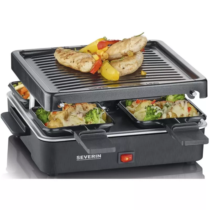 Grelhador de raclette mini Severin 4 pequenas frigideiras antiaderentes 600 W