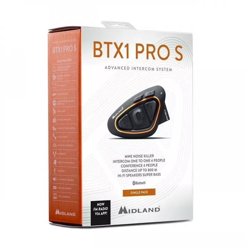 Intercomunicador para motociclo Midland BTX1 PRO S-SINGLE