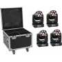 Conjunto LED EUROLITE 4x TMH-H90 com mala com rodas – conjunto de iluminação portátil