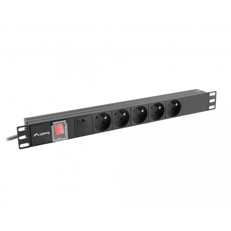 Unidade de distribuição de energia (PDU) Lanberg PDU-05E-0200-IEC-BK 5 saídas AC 1U preta