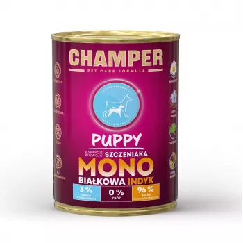 CHAMPER cachorro Monoproteico peru - comida húmida para cães - 400 g