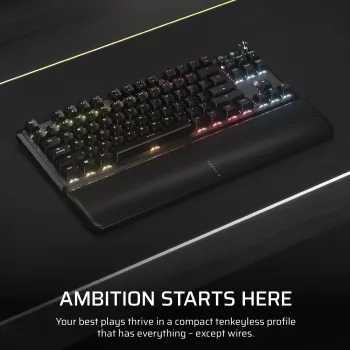 Teclado Corsair K70 CORE TKL Gaming USB + RF Wireless + Bluetooth QWERTZ alemão preto