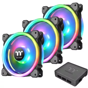 Ventoinha de caixa Thermaltake Ring Trio 14 ARGB 140mm - pack de 3