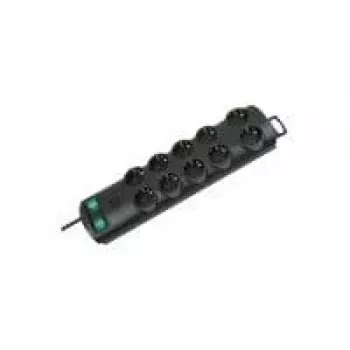 Extensão elétrica Brennenstuhl Primera-Line 10 tomadas preta 2m 1153300120, preta, H05VV-F 3G1,5 cabo de alimentação 2,0 m