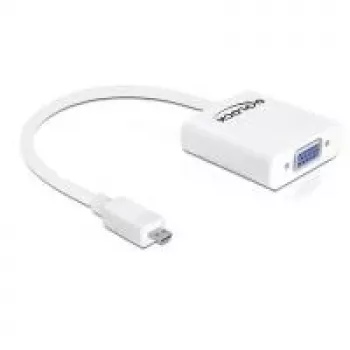 Adaptador de cabo de vídeo DeLOCK 65347 VGA D-Sub para HDMI tipo D Micro Branco