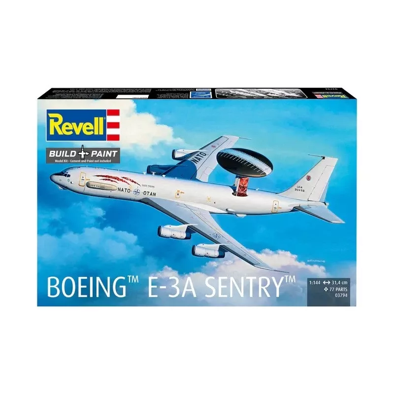 Modelo em plástico REVELL Boeing E-3A Sentry kit de modelo de avião à escala 1:144