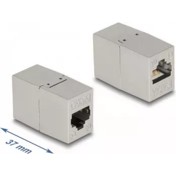 Adaptador RJ45 fêmea para RJ45 fêmea Cat.6A metal DeLOCK 87037