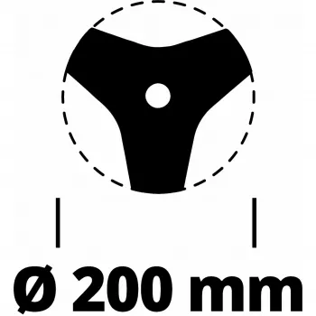 Lâmina para roçadora Einhell 3405083 aço inoxidável 20 cm preto
