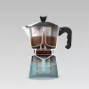 Cafeteira moka Maestro MR-1666-3-Preto, máquina de café manual em alumínio para 3 chávenas, 150 ml, preto