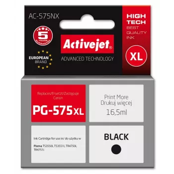 Tinta Activejet AC-575NX para impressoras Canon, substituta da Canon PG-575XL; Supreme; 16,5 ml; preta