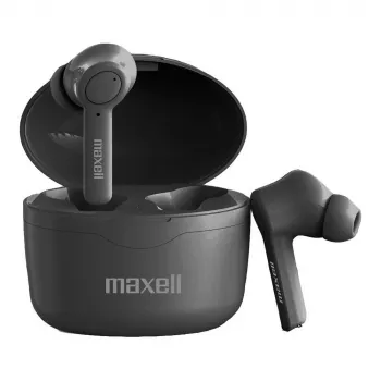 Maxell Bass 13 Sync Up Auscultadores Bluetooth intra-auriculares sem fios com estojo de carregamento preto