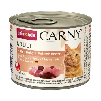 ANIMONDA Carny Adult Frango, Corações de Peru e Pato - Alimento húmido para gatos - 200 g