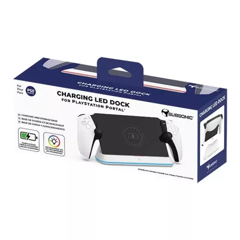 Sistema de carregamento Subsonic SA5708 para Playstation Portal com fios preto branco