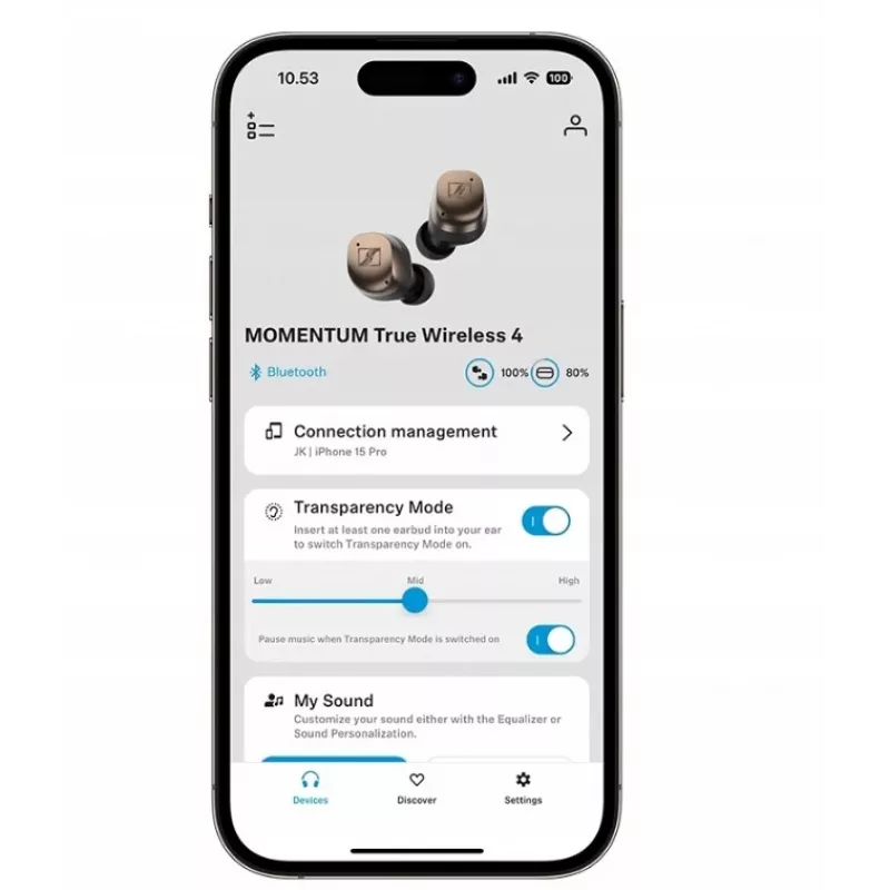 Auscultadores Sennheiser Momentum True Wireless 4 - preto Copper