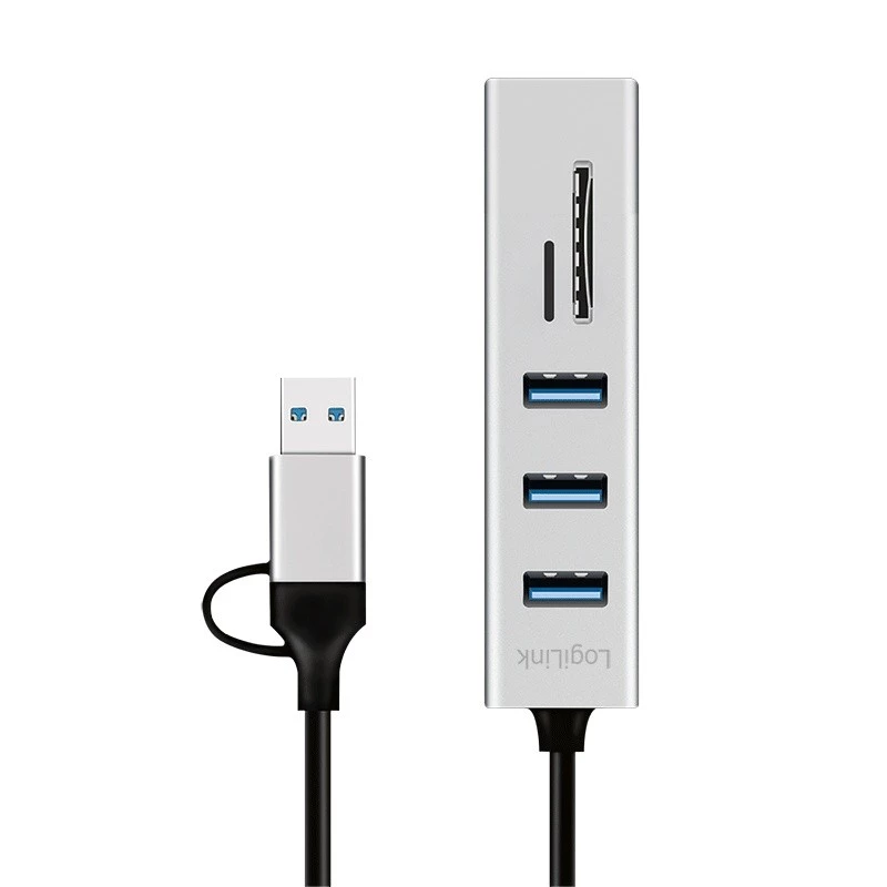 Hub USB 3.0 USB-A, slot SD/microSD, 2 em 1