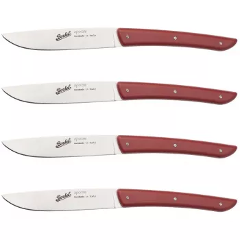 Berkel Conjunto de facas de bife 4 peças cor vermelha