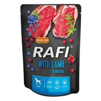 Dolina Noteci Rafi com borrego, mirtilos, arandos - Comida húmida para cães 300 g