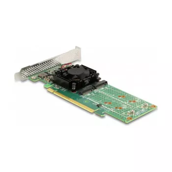 DeLOCK placa PCI Express x16 para 4 x NVMe M.2 Key M internos – formato low-profile