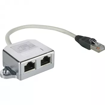 Wentronic Goobay Divisor de cabo (Network Doubler), adaptador em Y CAT - Cablagem 2 x CAT 5 Ethernet, blindado (68908)