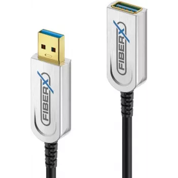 Cabo USB FiberX FX-I650-010 USB A USB 3.2 Gen 1 10 m preto prateado