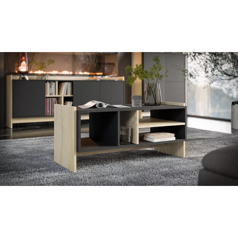 Banco/mesa Cama PORTO 100x50x46 carvalho/preto