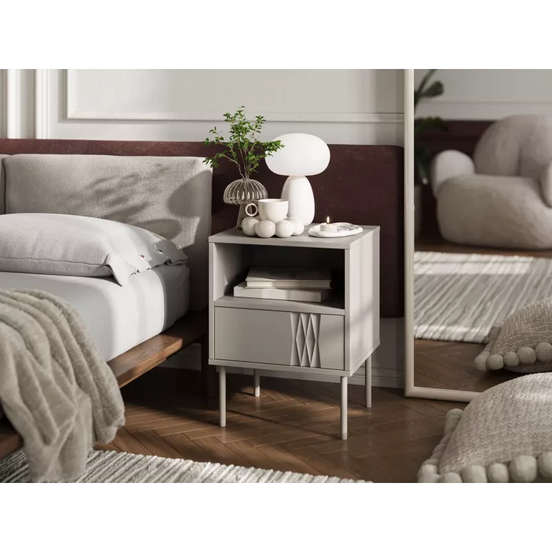 CAMA MEBLE TRESSE 400090 conjunto de mesas de cabeceira (2 unid.), 44×40×53 cm, cashmere mate