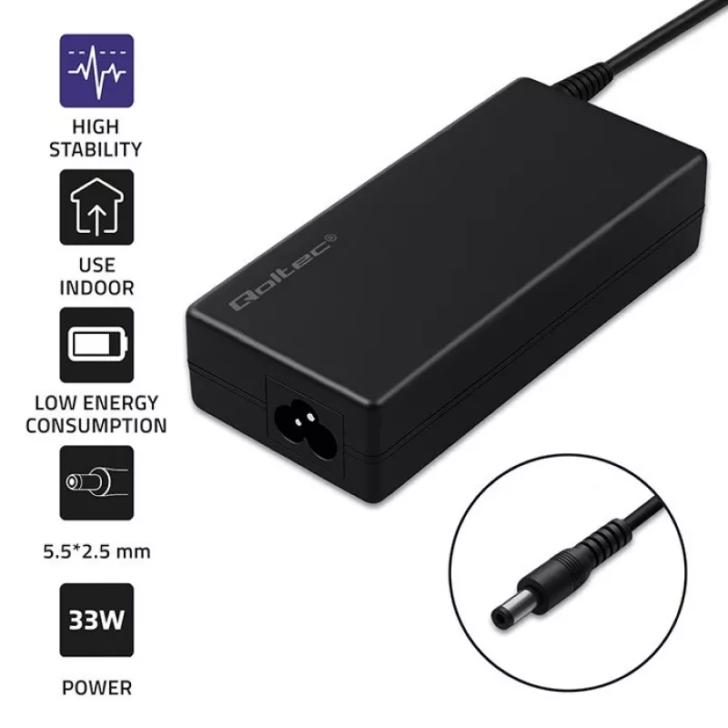 Fonte de alimentação de secretária QOLTEC 60W 12V 5A para dispositivos portáteis
