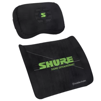 Conjunto de almofadas de espuma com memória noblechairs Shure Edition GAGC-343 — almofadas lombar e cervical