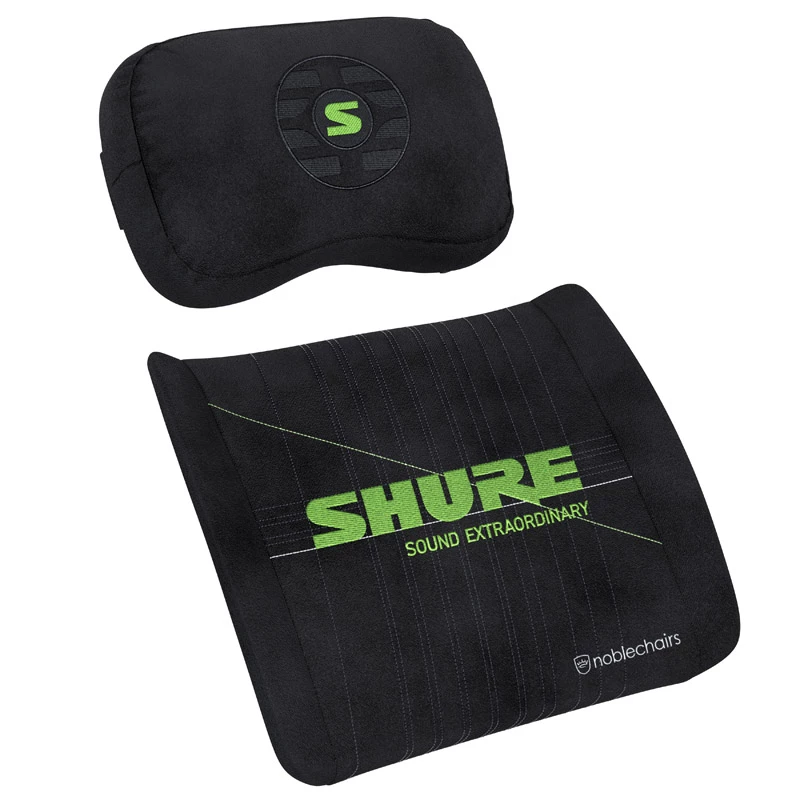 Conjunto de almofadas de espuma com memória noblechairs Shure Edition GAGC-343 — almofadas lombar e cervical
