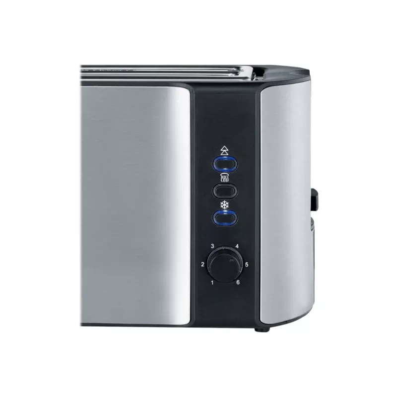 Torradeira automática de fenda longa AT 2590 (aço inoxidável/preto, 1.400 Watt, para 4 fatias de pão)