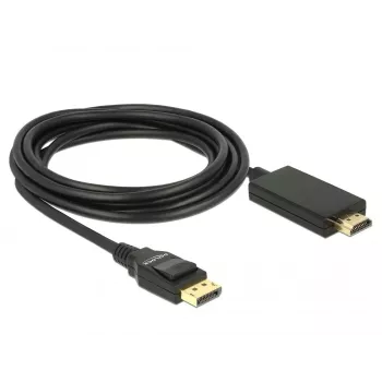 Adaptador de cabo de vídeo DeLOCK 85318 DisplayPort para HDMI 3m preto