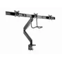 Suporte de monitor de secretária GEMBIRD MA-DA3-03, 3 braços, mola a gás, VESA 75–100x100, suporta 3 ecrãs até 27 polegadas, máx. 18 kg, preto