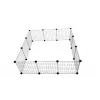 Parcão para cães C&C Modular 145×75×37 cm – caixa modular para interior/exterior, construção modular de placas, preto