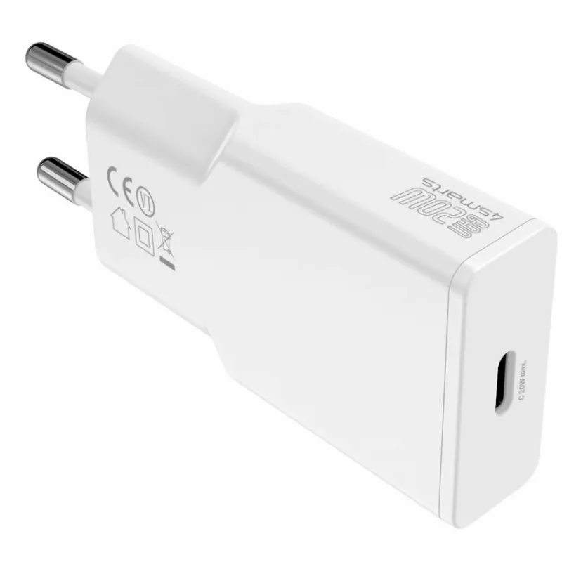 Carregador 4smarts PDPlug slim Smartphone Tablet Branco AC Carregamento rápido