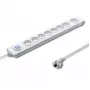 Proteção contra sobretensões Qoltec 50293 branco 8 tomadas AC 230 V