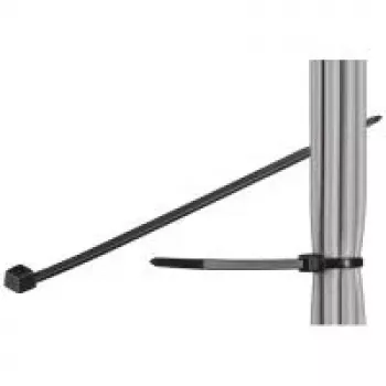 Abraçadeira de cabos, nylon resistente às intempéries, preta – Comprimento 280 mm Largura 4,8 mm