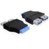 Adaptador Delock USB 3.0 Pin Header fêmea > 2 x USB 3.0 fêmea - lado a lado (65324)