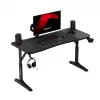 Secretária gaming huzaro Hero 3.6 — retangular 1400×600 mm, altura ajustável 560–790 mm, preto, pernas em H, tampo de 15 mm