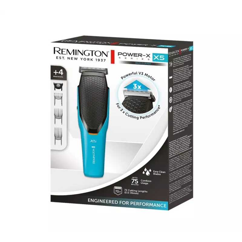 Remington Power-X Series HC5000 X5 máquina de cortar cabelo preto azul