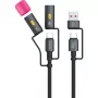 4smarts conjunto de cabos USB-C 4 em 1 Explorer, 60 W, 1 m, preto