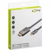 Cabo adaptador USB trançado, ficha USB-C > ficha HDMI, 4K / 60Hz (preto/prateado, 2 metros)