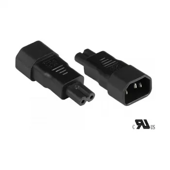 GoodConnections C14 > C7 (macho-fêmea) Adaptador de alimentação IEC preto