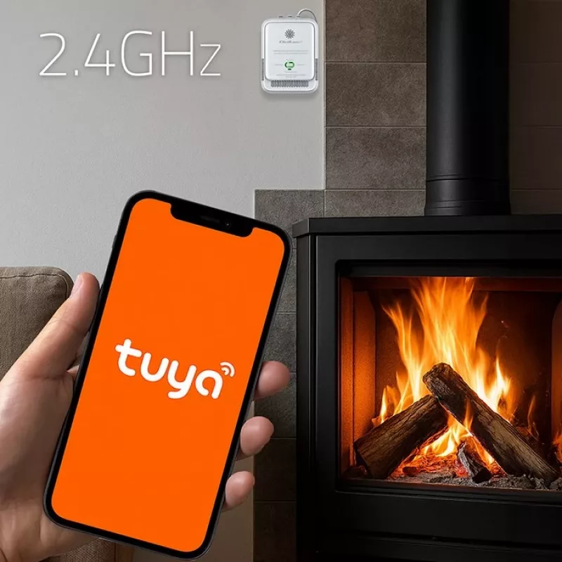 Detetor de fuga de gás QOLTEC NG Tuya — detetor de gás natural (CH4), compatível com smart Tuya