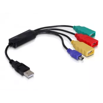 DeLock Hub USB 2.0 externo de 4 portas - Hub - 4 x USB2.0 - Desktop (61724)