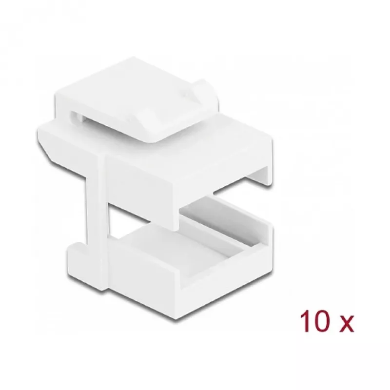 Tampa Keystone DeLOCK 86807 branca para acoplador de fibra ótica 10 unid.
