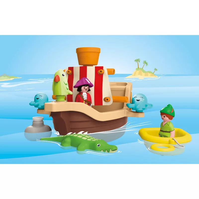 Conjunto de figuras JUNIOR & Disney navio pirata do Peter Pan