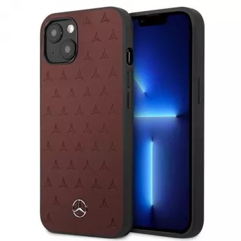 Mercedes MEHCP13SPSQRE iPhone 13 mini 5,4 vermelho/vermelho capa rígida couro padrão estrela
