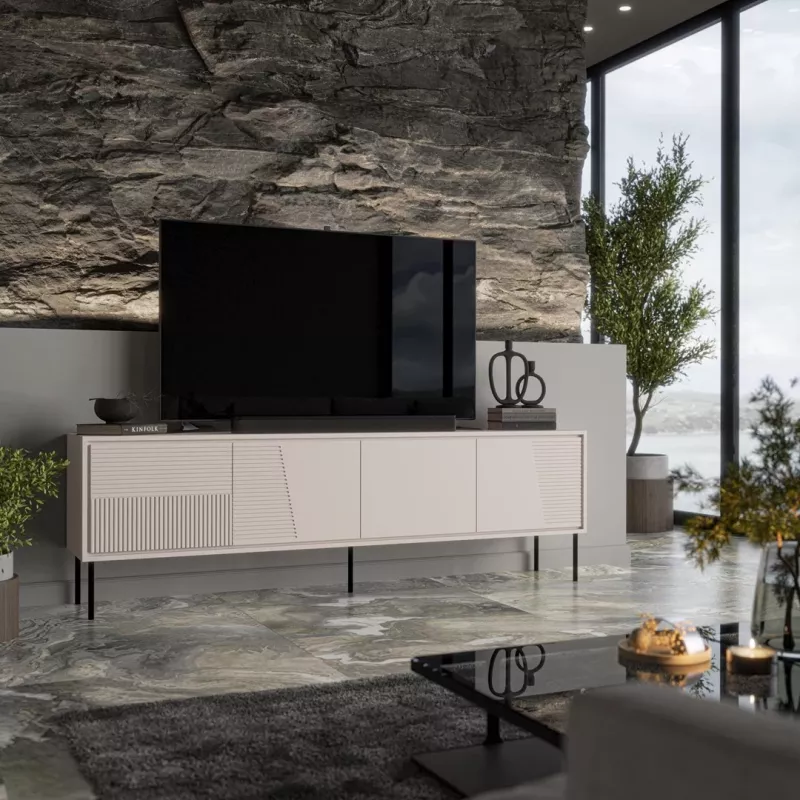 Móvel RTV ABI 4D 200x38x62 caxemira mate